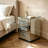 3-Drawer Mirrored Nightstand Bedside Table Glass Accent End Table, Silver