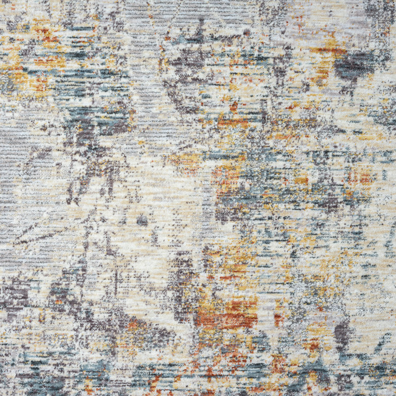 Celso Modern Abstract Performance Area Rug in Gray/Brown, Rectangle 2' x 3'