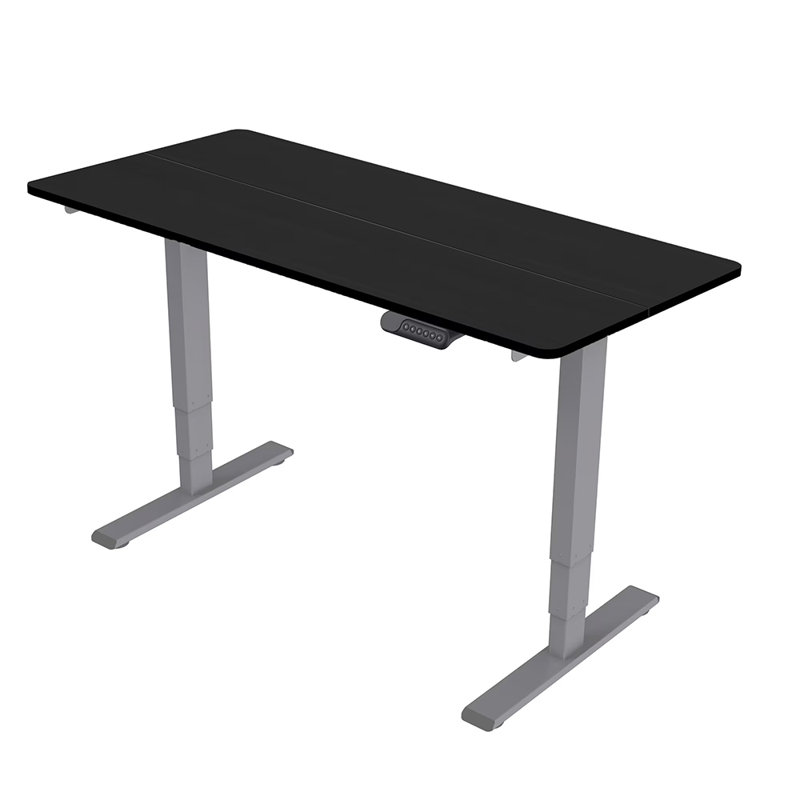 Electric Adjustable Height Standing Desk, 49.21" H x 55.12" W x 13.78" D, Black/Gray