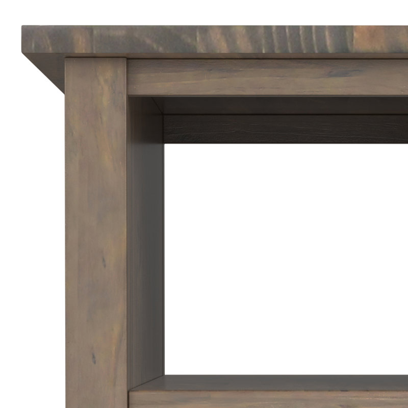Ela Smoky Brown Solid Wood Narrow End Table with Storage