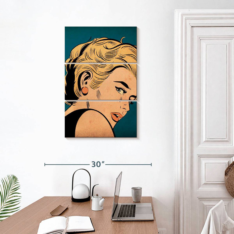 Fille Leisha avec boucle d'oreille rouge, H 32 po x l 20 po