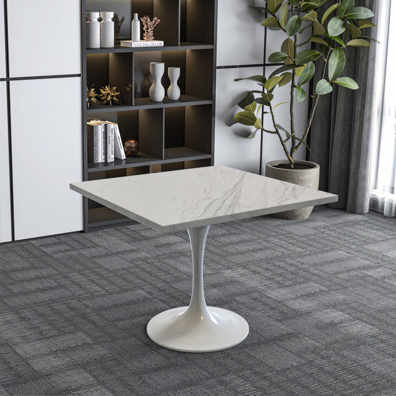 Heatherton Square Dining Table with Resin Tabletop, 29.35"H x 36.42"L x 36.42"W