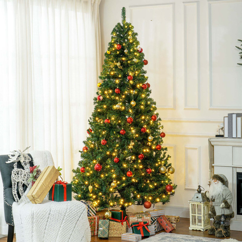 Sapin de Noël artificiel 7,5 pi avec 7,5 lumières DEL blanc chaud et 1346 pointes
