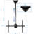 Mount-It Telescoping Adjustable Height Dual TV Ceiling Mount for 37" to 70" TVs w/ Ceiling Bracket