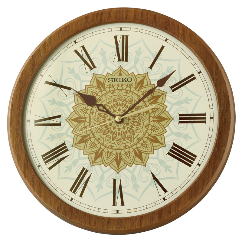 QXA857ZLH Traditional Wall Clock, Brown
