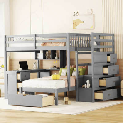 Keirson Over Bunk Bed With Deskdrawers And Shelves