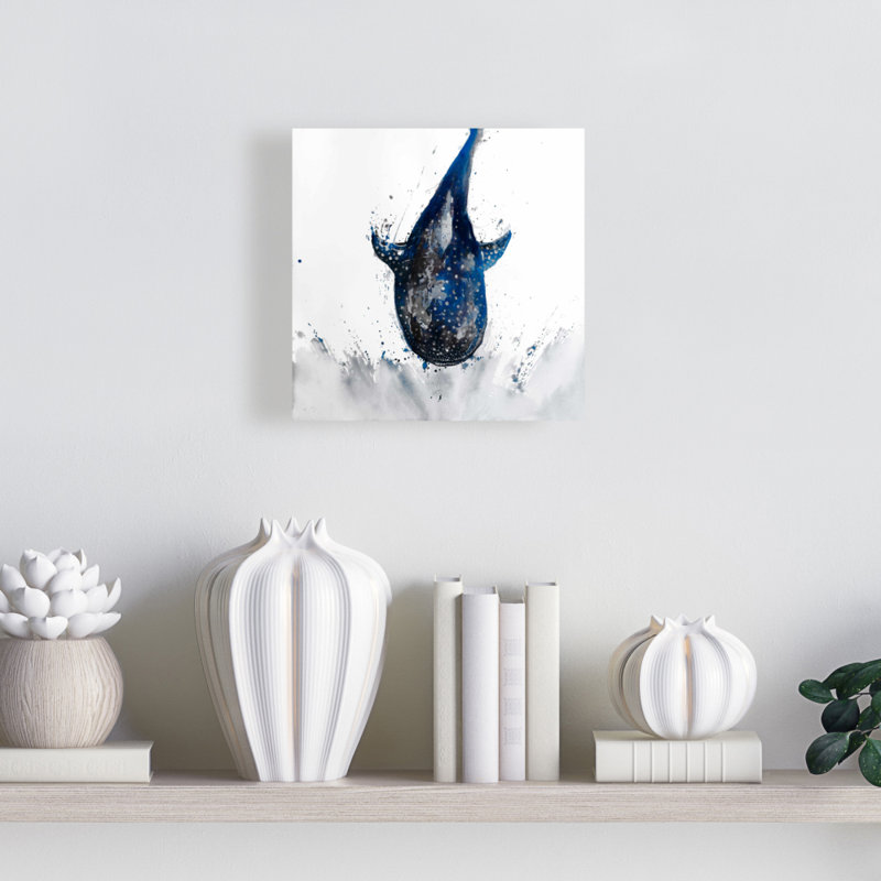 Toile de salle de bain Shark Whale | Art animalier bleu