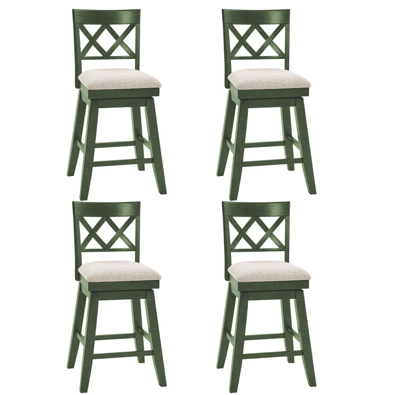Tabouret de bar en bois massif Modern Farmhouse, Green, 4