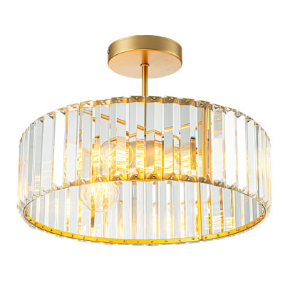 Lustre semi-encastré doré moderne