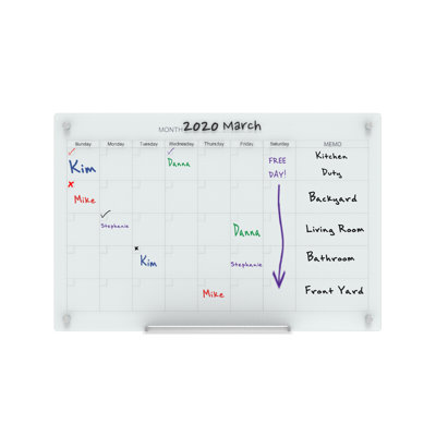 Audio-Visual Direct Magnetic Calendar Glass Board