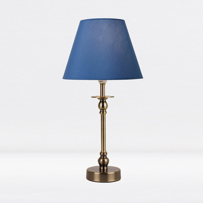 Avocet Metal Lamp, Antique Brass, Blue