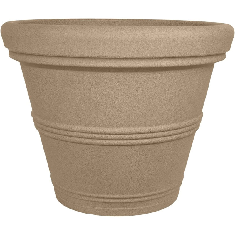 Alojzia Pot Planter, Sandstone,  11" H x 13.5" W x 13.5" D