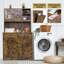 Armoire à ordures et de rangement à double basculement, armoire de cuisine avec porte-poubelle cachée 10 x 2 gallons pour animaux de compagnie, armoire de tri à lessive autoportante, avec tiroir, tablettes, porte de grange-102719327