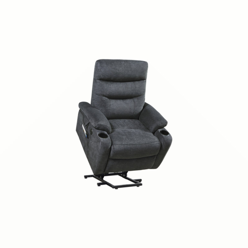 Pascasio Upholstered Heated Massage Chair, Dark Gray