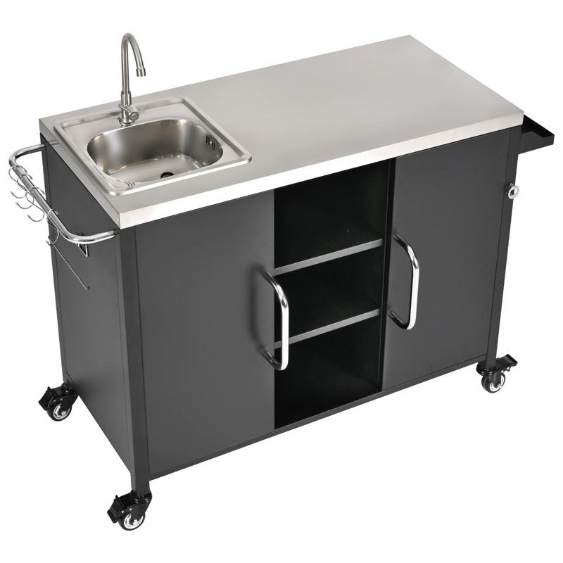 55.5" Outdoor Kitchen Island With Sink