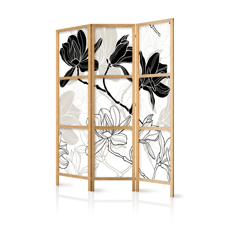 135cm W x 171cm H 3 - Panel Solid Wood Folding Room Divider