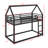 Metal Frame House Bunk Bed With Built-In Ladder-2056804853
