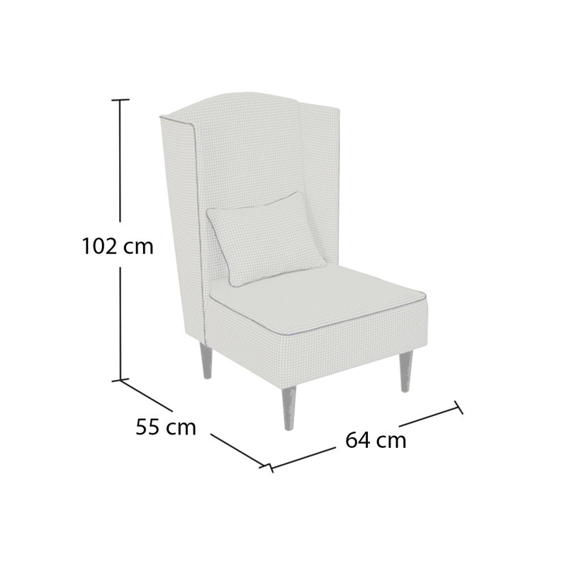 Pastel Upholstered Wingback Chair
