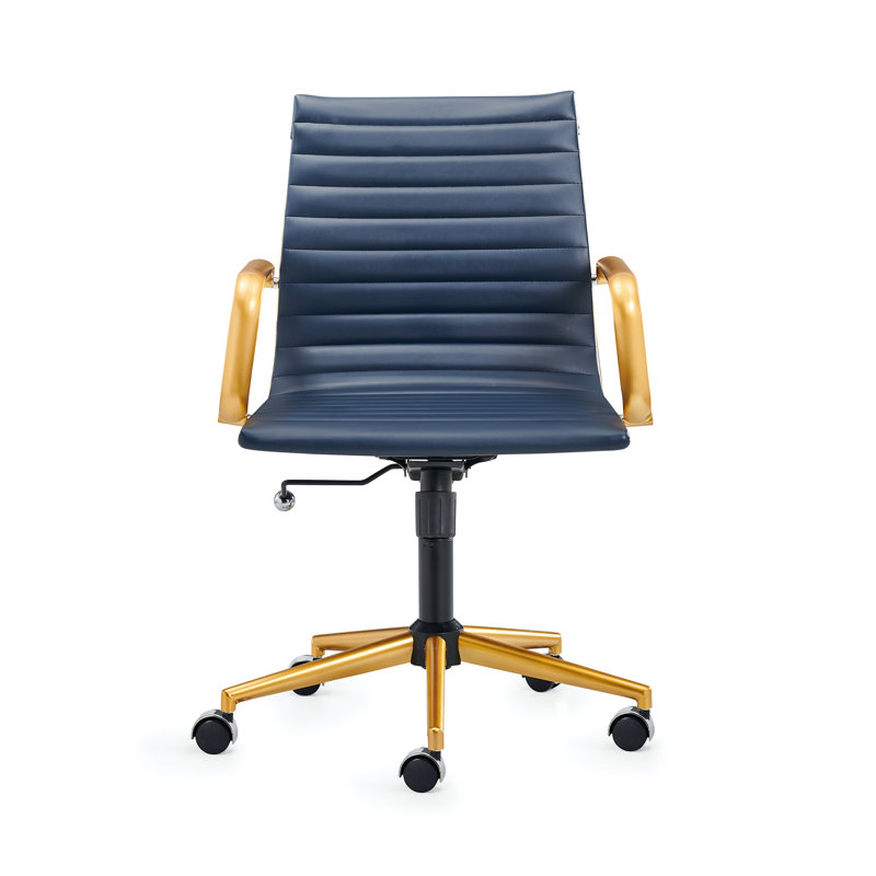 Rogalski Task Chair, Blue, Gold