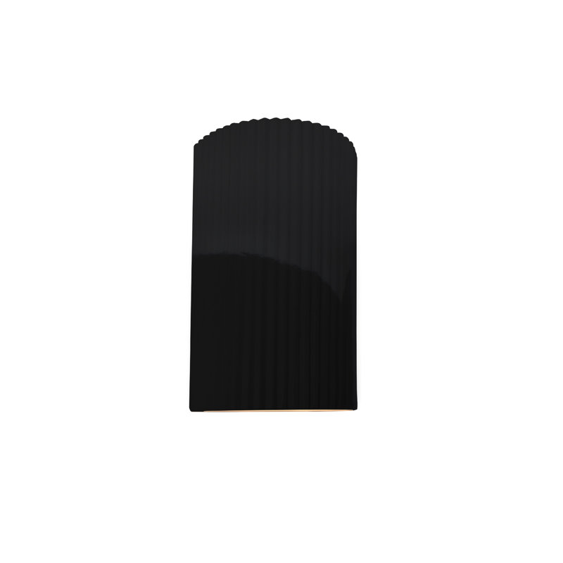 Beda Ceramic LED Wall Light, 9.5" H x 5.75" W x 4" D, Gloss Black