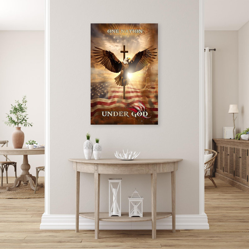 One Nation Under God - 1 pièce, rectangle A One Nation Under God, impression sur toile, H 20 po x l 16 po x P 1,25 po