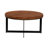 Brown Wood Beaded Coffee Table with Metal X-Shaped Base 30" x 30" x 16"