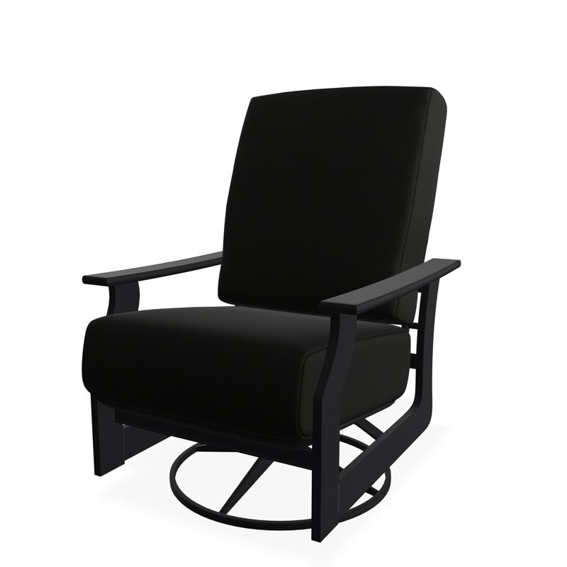 Chaise berçante pivotante en polymère St. Catherine, Noir, Noir 5D Sunbrella®