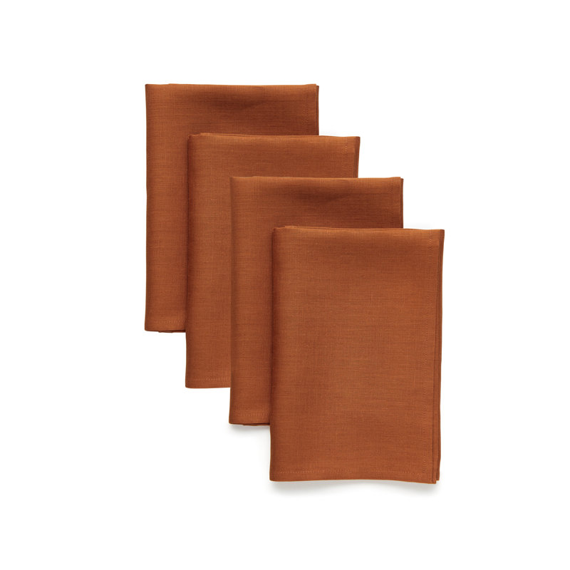100% Pure Linen Dinner Napkins - Fete, Cinnamon
