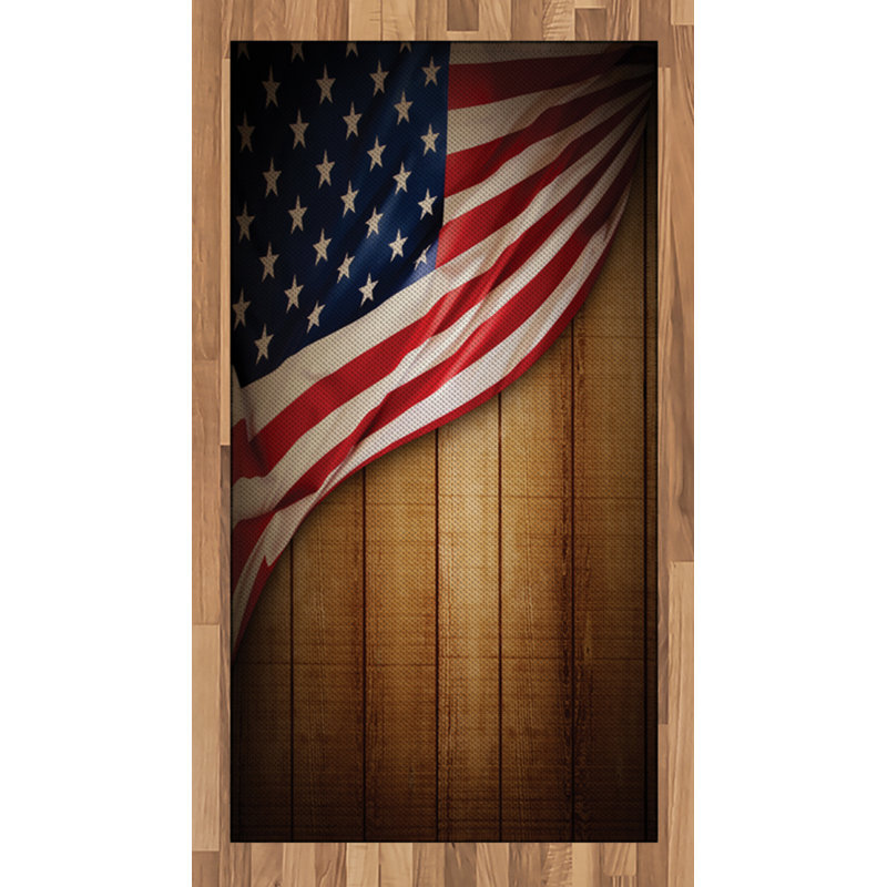 American Flag Brown Area Rug, Rectangle 2'7" x 5'