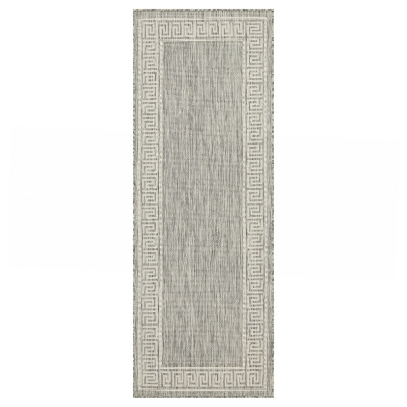 Silver  Indoor/Outdoor Area Rug, Runner 2'7" x 7'3"
