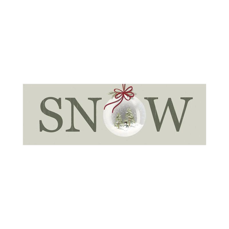 «Christmas SNOW Sign», reproduction d'art sur toile tendue, H 20 po x l 60 po, Toile tendue, Ne s’applique pas
