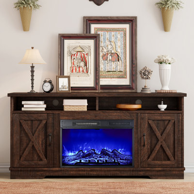 Meuble télé avec foyer électrique l 63 po Chimira