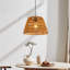 1-Light 3-Pack Modern Brown Woven Rattan Pendant Lights, Adjustable Hanging Fixtures