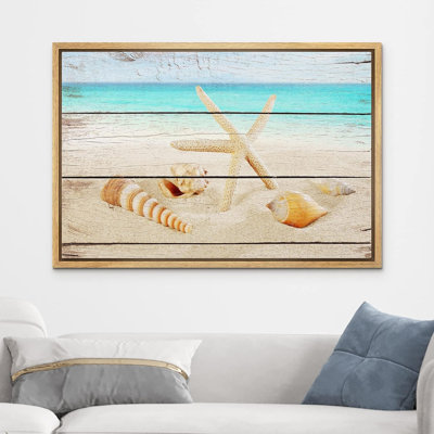 Coastal Beach " Starfish And Seashells On The Beach "