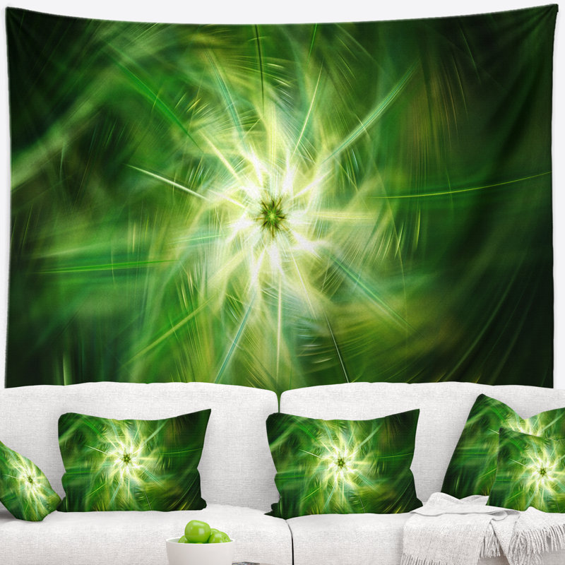 Tapisserie vert à motif floral rotatif floral, H 68 po x l 80 po