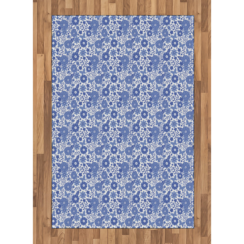 Dutch High Density Long Fiber Poly Threads Decorative Area Rug Carpet, Rectangle 4' x 5'8"