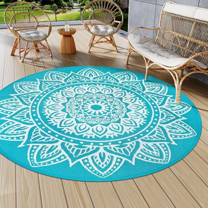 Outdoor Rugs Round Waterproof Outdoor Garden Patio Rug