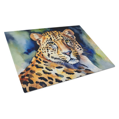 Leopard Glass Cutting Board Large