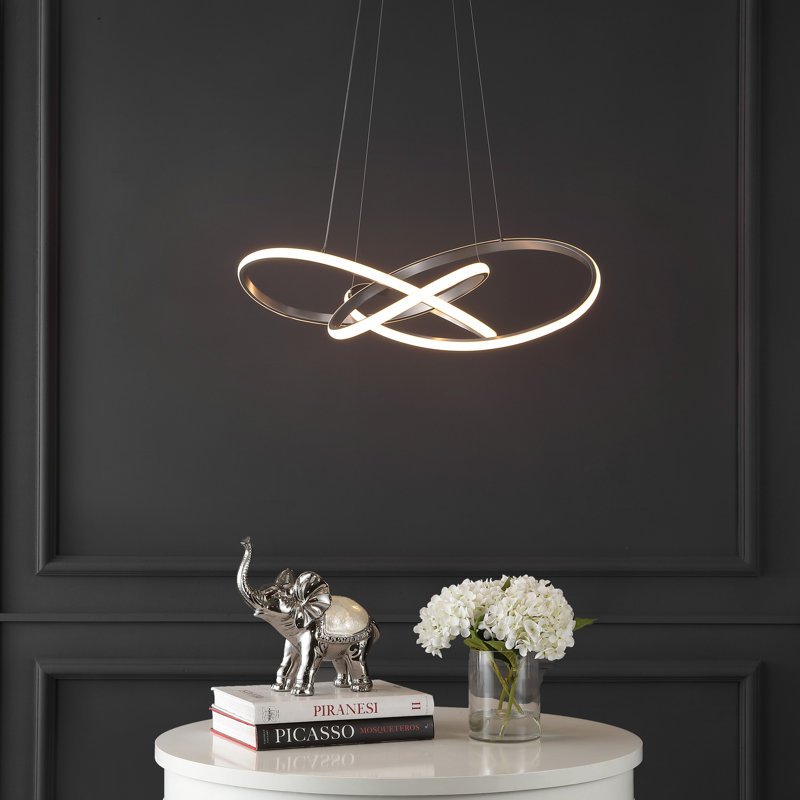 Cales Dimmable LED Geometric Chandelier, Silver