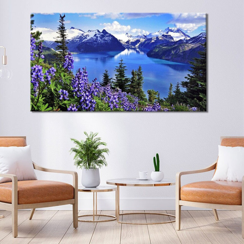 Serene Lake Mountain - Wrapped Canvas Print, 31cm H x 51cm W