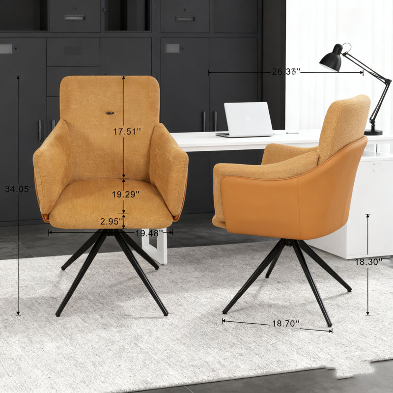 Chaises de bureau pivotantes à 360 °, Orange