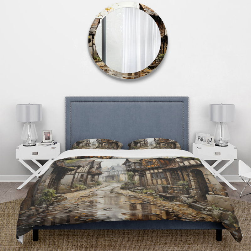 Suède, ensemble de housse de couette en microfibre / polyester Visby, Housse de couette pour très grand lit et 2 très