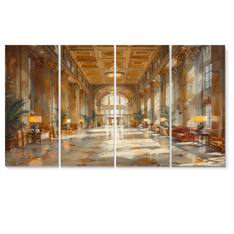 Baddeley - hôtels et loges, ensemble d'art sur toile, H 32 po x l 64 po