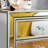 Quinton Mirror and Glass Bedside Table 3 Drawers Modern Design