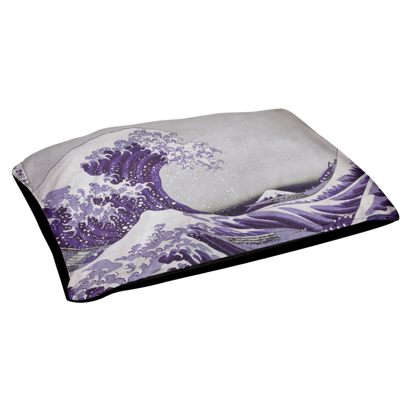Coussin Burkart la grande vague, L 42 po x l 52 po, Mauve / gris / noir