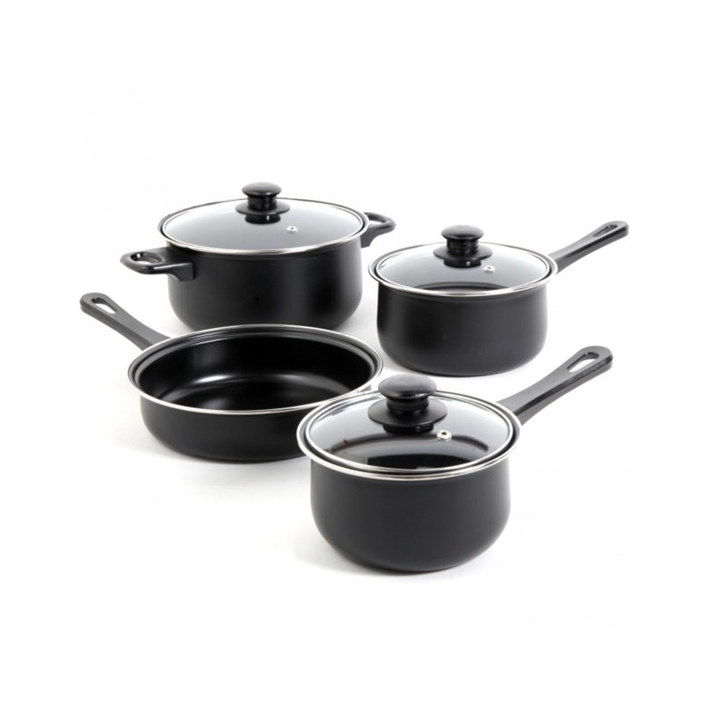 Chef Du Jour 7-Piece Non-Stick Cookware Set, Black