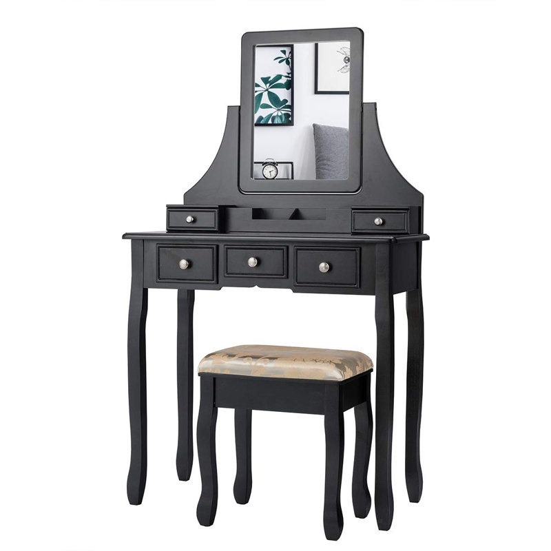 Cullinan Dressing Table with Mirror, Black