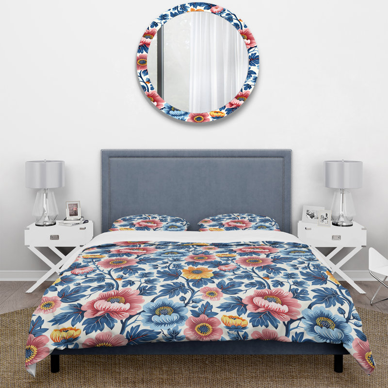 Ensemble de housse de couette Traditional, Housse de couette pour grand lit et 2 taies décor