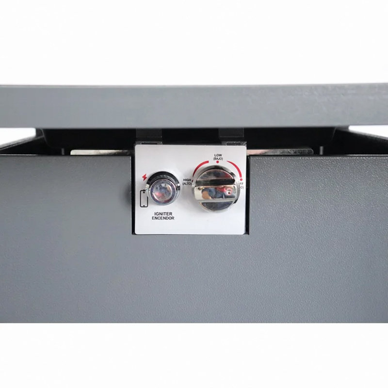 Foyer en métal thermolaqué 30 po avec surface en verre fumé