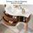 35" Floating Curved Brown Bathroom Vanity Half-Circle Bathroom Cabinet-1136519745-1133099861